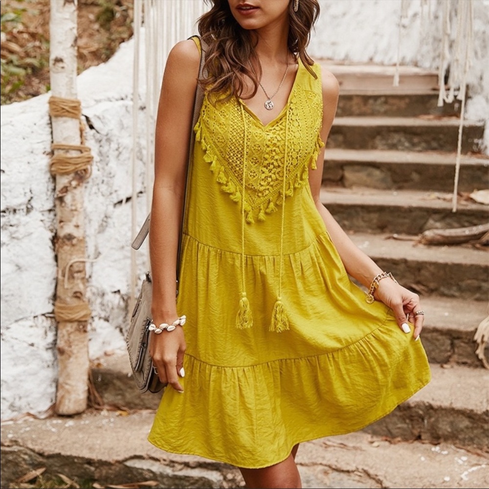 Boho Style Mini Dress - Picture 3 of 4